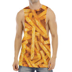 French Fries Print Men's Muscle Tank Top