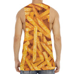 French Fries Print Men's Muscle Tank Top
