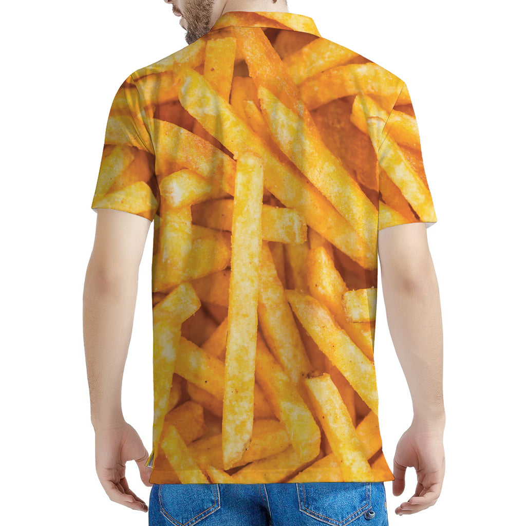 French Fries Print Men's Polo Shirt