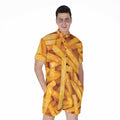 French Fries Print Men's Romper