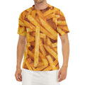 French Fries Print Men's Short Sleeve Rash Guard