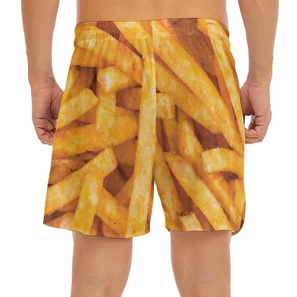 French Fries Print Men's Split Running Shorts