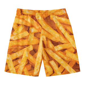 French Fries Print Men's Swim Trunks