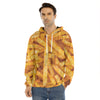 French Fries Print Men's Velvet Pullover Hoodie