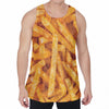 French Fries Print Men's Velvet Tank Top