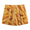 French Fries Print Mesh Shorts