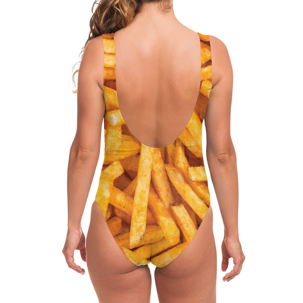 French Fries Print One Piece Swimsuit