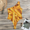 French Fries Print One Shoulder Bodysuit