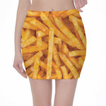 French Fries Print Pencil Mini Skirt