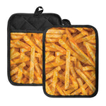French Fries Print Pot Holders With Pocket