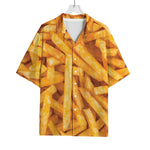 French Fries Print Rayon Hawaiian Shirt