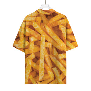 French Fries Print Rayon Hawaiian Shirt