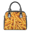 French Fries Print Shoulder Handbag