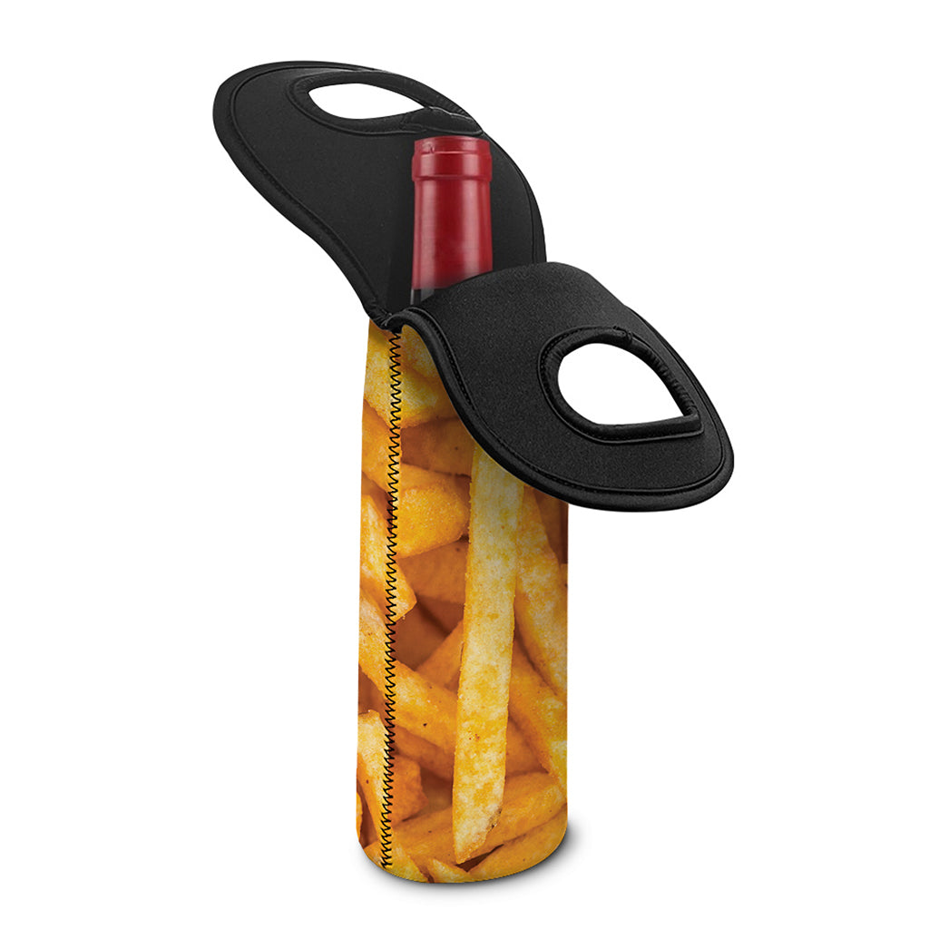 French Fries Print Single Neoprene Wine Tote