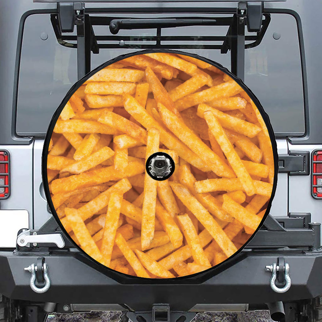 French Fries Print Tire Cover With Camera Hole