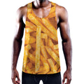 French Fries Print Men's Workout Tank Top
