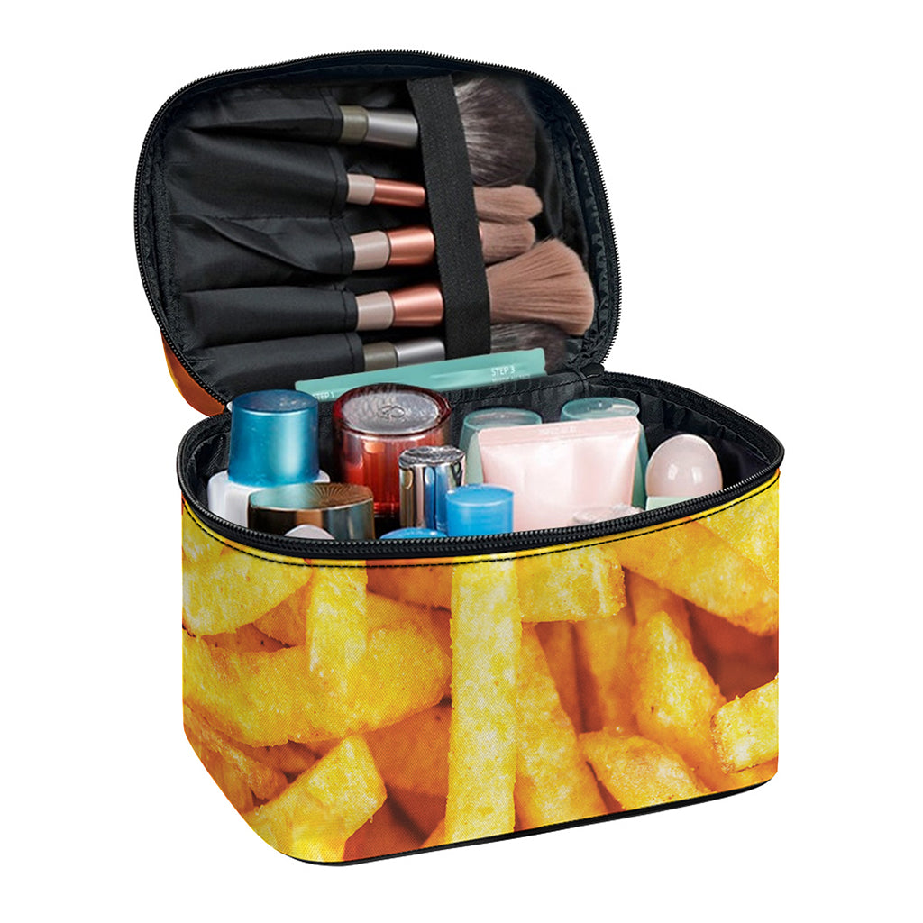 French Fries Print Travel Makeup Bag