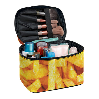 French Fries Print Travel Makeup Bag