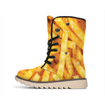 French Fries Print Winter Boots