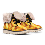 French Fries Print Winter Boots