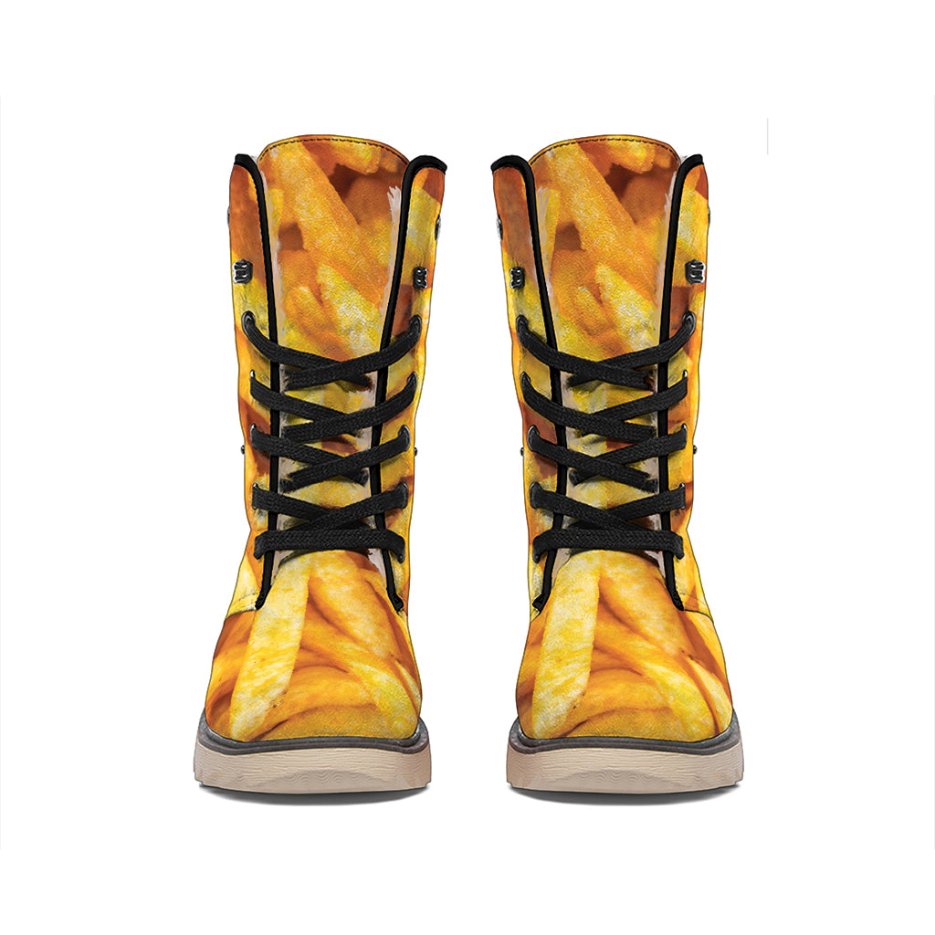 French Fries Print Winter Boots