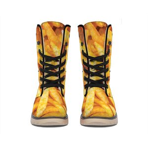 French Fries Print Winter Boots