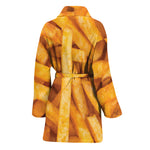 French Fries Print Women's Bathrobe