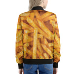 French Fries Print Women's Bomber Jacket