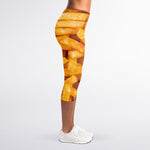 French Fries Print Women's Capri Leggings