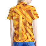 French Fries Print Women's Polo Shirt