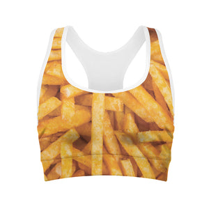 French Fries Print Women's Sports Bra