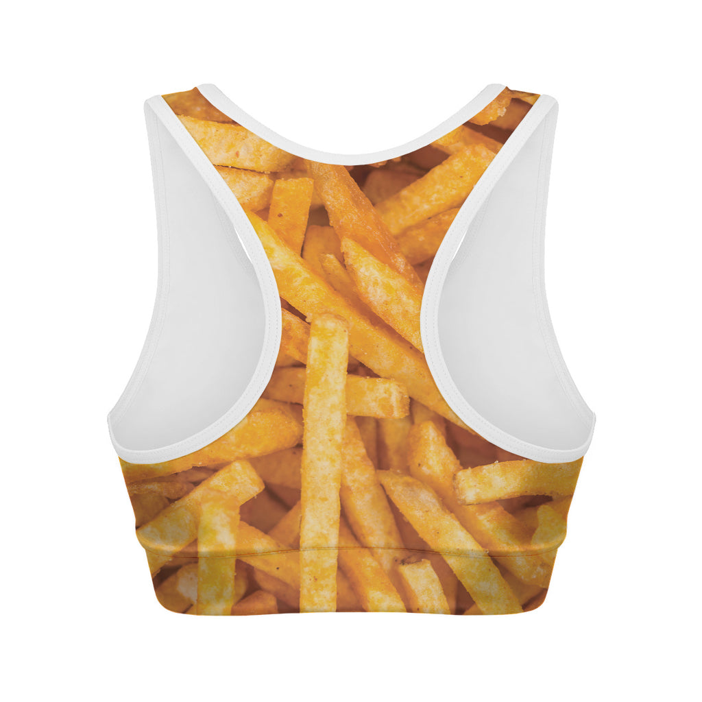 French Fries Print Women's Sports Bra