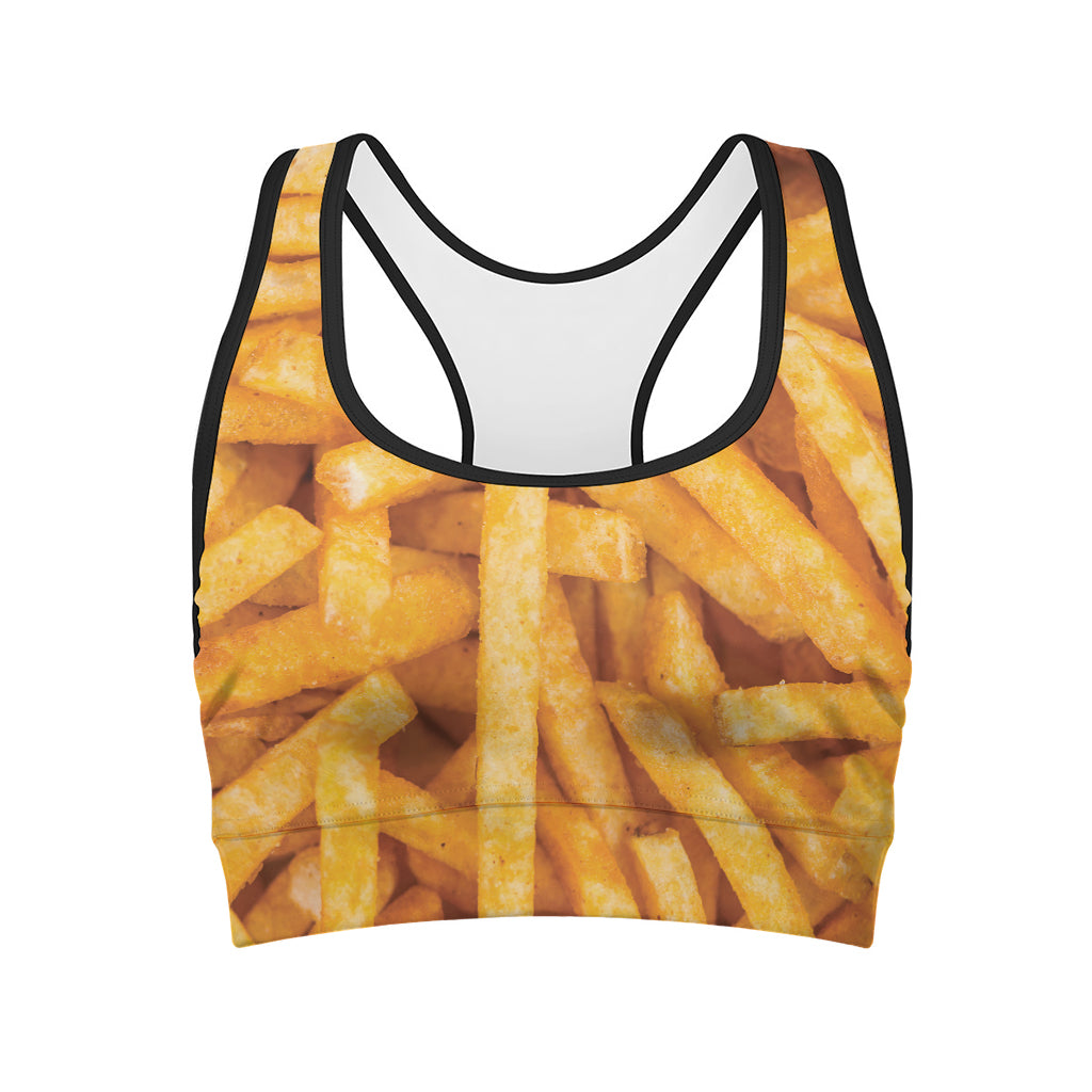 French Fries Print Women's Sports Bra