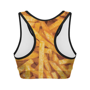 French Fries Print Women's Sports Bra