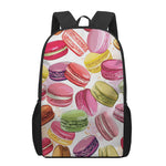 French Macaron Pattern Print 17 Inch Backpack
