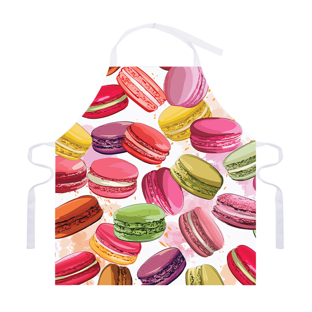 French Macaron Pattern Print Adjustable Apron