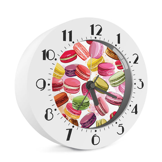 French Macaron Pattern Print Alarm Clock