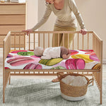 French Macaron Pattern Print Baby Crib Sheet