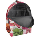 French Macaron Pattern Print Backpack