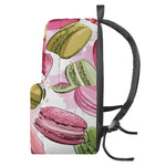 French Macaron Pattern Print Backpack