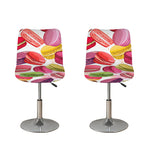 French Macaron Pattern Print Bar Stool Covers