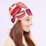 French Macaron Pattern Print Beanie