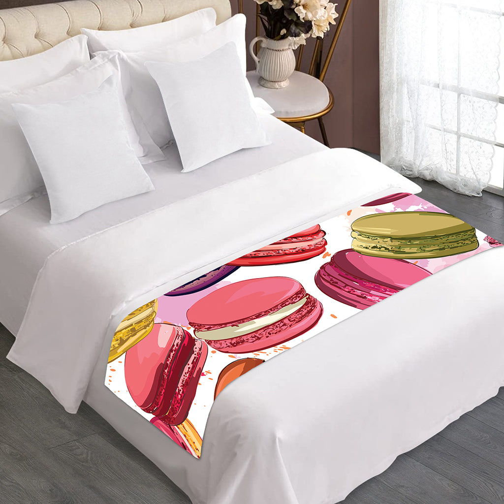 French Macaron Pattern Print Bed Runner