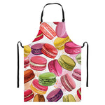 French Macaron Pattern Print Bib Apron With Pocket