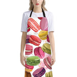 French Macaron Pattern Print Bib Apron With Pocket
