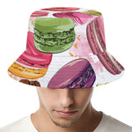 French Macaron Pattern Print Bucket Hat