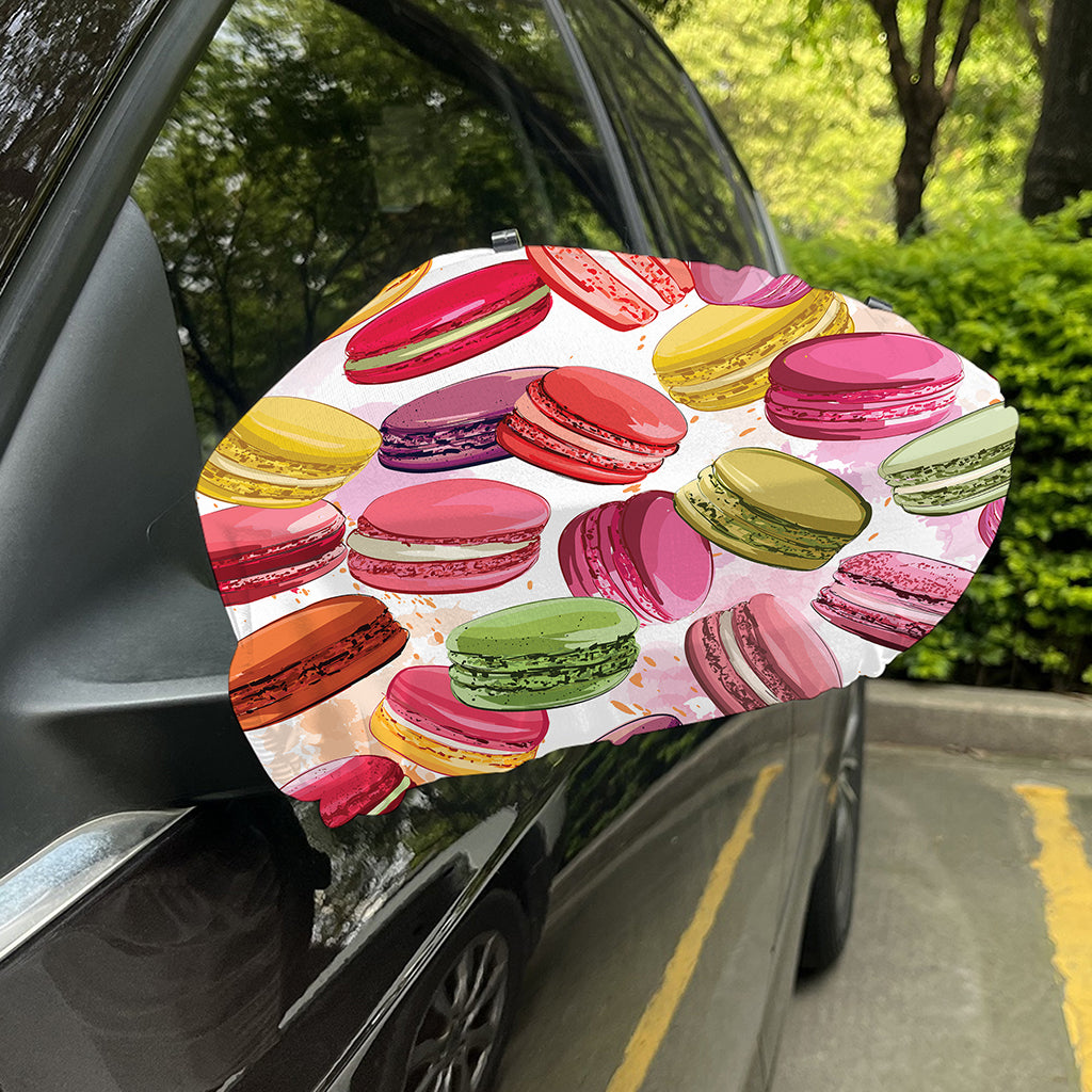 French Macaron Pattern Print Car Side Mirror Covers