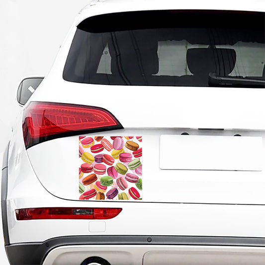 French Macaron Pattern Print Car Sticker