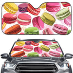 French Macaron Pattern Print Car Windshield Sun Shade