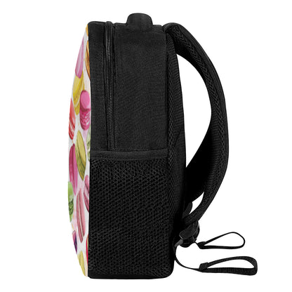 French Macaron Pattern Print Casual Backpack